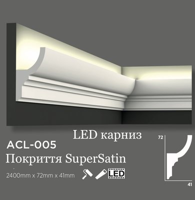 Карниз для LED освещения дюроплимерный SuperSatin Decolux ACL 005 ACL 005 фото