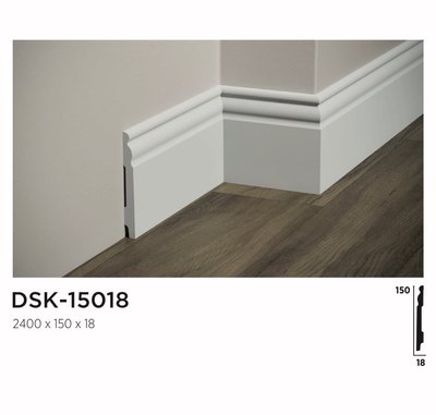 Плінтус дюрополімерний з покриттям SuperSatin Decolux DSK 15018 DSK 15018 фото