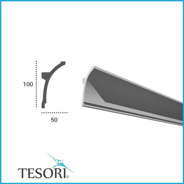 Карниз кутовий поліуретановий гладкий серія F Tesori KF 704 KF 704 фото