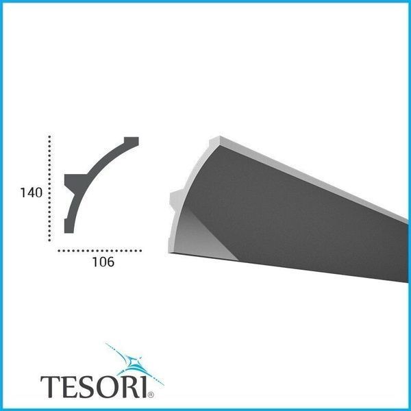 Карниз кутовий поліуретановий гладкий серія F Tesori KF 708 Flexi KF 708 фото